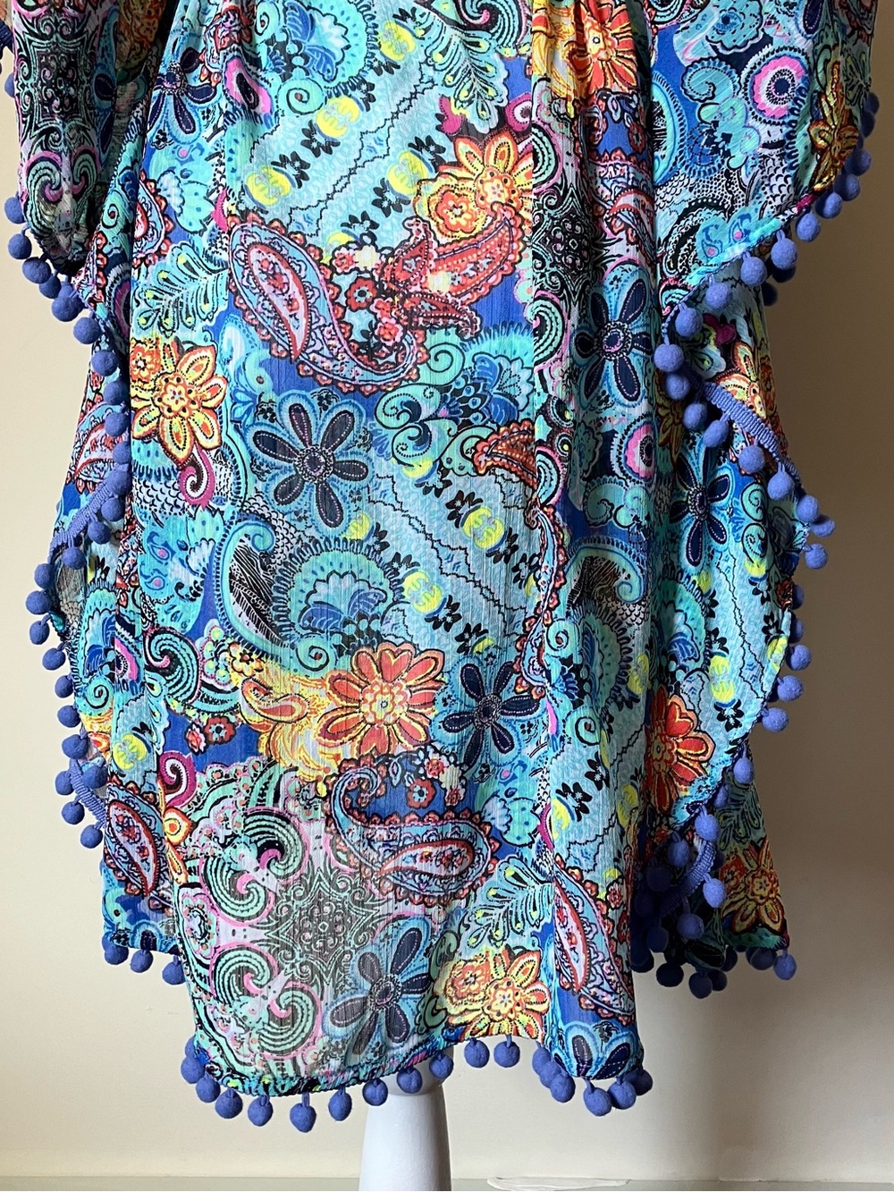 Bleu by Rod Beattie Paisley Cover-Up Dress – Boho Beach Tunic size Small - Picture 8 of 10